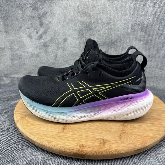 ASICS Gel Nimbus 25 Shoes Womens Size 7 Black Rainbow PureGEL Running Sneakers - Picture 4 of 10